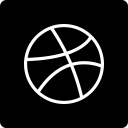 dribbble, media, social, square svg vector icon