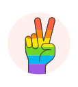 flag, hand, lgbtq, peace svg vector icon