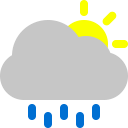 cloud, rain, sun svg vector icon