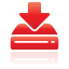 download, drive, hard, red icon