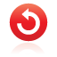button, ccw, red, rotate icon