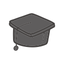 graduation cap, object, school, student, study svg vector icon