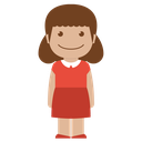 avatar, child, female, girl, kid, person, red icon