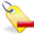 delete, tag, yellow icon