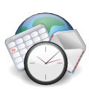 kontact,calendar,clock,earth,email,internet,world,date,schedule,alarm,time,history,alarm clock,globe,planet,mail,message,letter,envelop icon