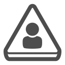 account, attention, caution, person, profile, user svg vector icon