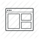 advertising, browser, content, design, website, window, wireframe icon