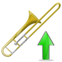 trombone,trombone up,up,instrument,ascend,rise,ascending,upload,increase icon
