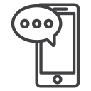 baloom, cellphone, communication, talk, text, texting svg vector icon