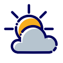 cloud, cloudy, nuvola, nuvoloso, sole, sun, weather svg vector icon