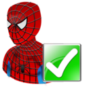 spiderman,ok,hero,cartoon,right,yes,correct,next,forward,arrow icon
