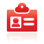 card, red, user icon