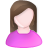 female, pink, user, white icon