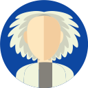 back to the future, cientist, doc, doctor brown, emmett brown, people, person svg vector icon
