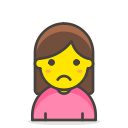 1, frowning, woman svg vector icon