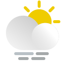 cloud, coudy, day, fog, mist, sun, weather svg vector icon