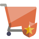 shopping,cart,shield icon