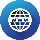 circle, gradient, long shadow, social, social media, website, www svg vector icon