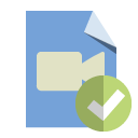 file,type,video,checkmark icon