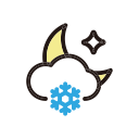 moon, night, snow, weather svg vector icon