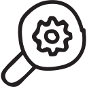business, cog, magnifier, magnifying, search, setting, zoom svg vector icon