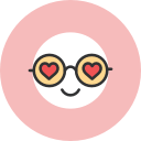 glasses, hearts svg vector icon