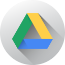 circle, google drive, gradient, long shadow, media, social, social media svg vector icon