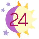 date, day, moon, night, sun svg vector icon