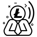 coin, crypto, cryptocurrency, currency, lite, money svg vector icon