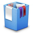blue, full, trash icon
