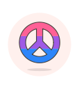 bisexual, peace, sign svg vector icon