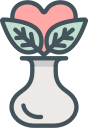 flower, heart, vase svg vector icon