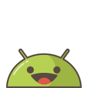 android, emoji, happy, mobile, mood, smile, successful svg vector icon