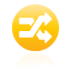 button, shuffle, yellow icon