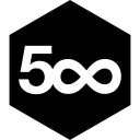 500, hexagon, media, pixel, social svg vector icon