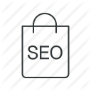 bag, ecommerce, gift bag, online shop, seo, shop, shopping icon