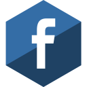 facebook, gloss, hexagon, media, social svg vector icon