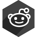 hexagon, media, reddit, shadow, social svg vector icon