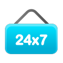 24x7, shop, sign, signage, store svg vector icon