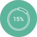 analytics, chart, diagram, fifteen, graph, report svg vector icon