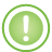 basic, circle, exclamation, frame, green icon