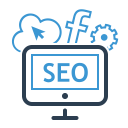 facebook, marketing, monitor, seo, seo package, service plan, sharing svg vector icon