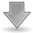 down,grey,descend,download,fall,decrease,descending icon